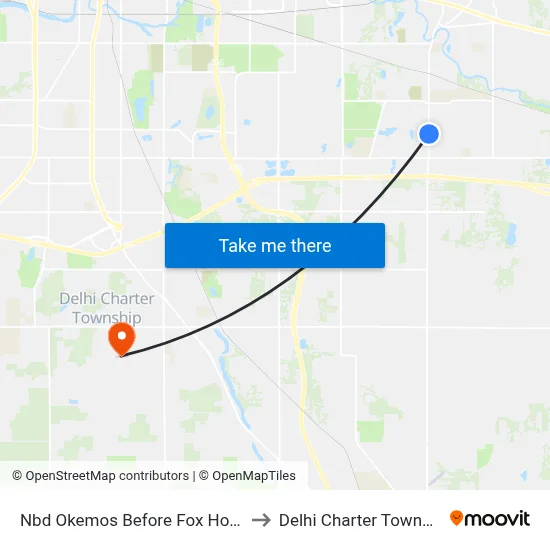Nbd Okemos Before Fox Hollow to Delhi Charter Township map