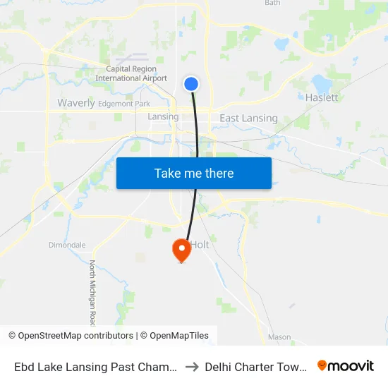 Ebd Lake Lansing Past Chamberlain to Delhi Charter Township map