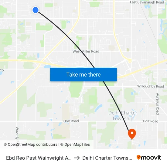 Ebd Reo Past Wainwright Ave to Delhi Charter Township map