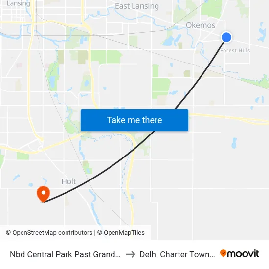 Nbd Central Park Past Grand River to Delhi Charter Township map