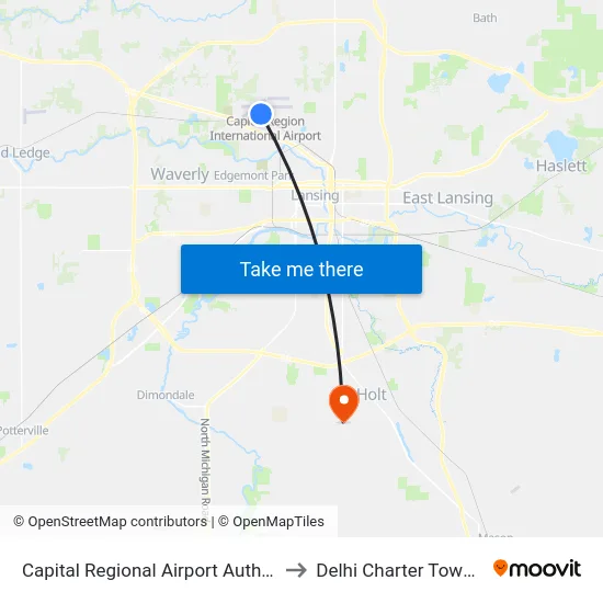 Capital Regional Airport Auth. Term to Delhi Charter Township map