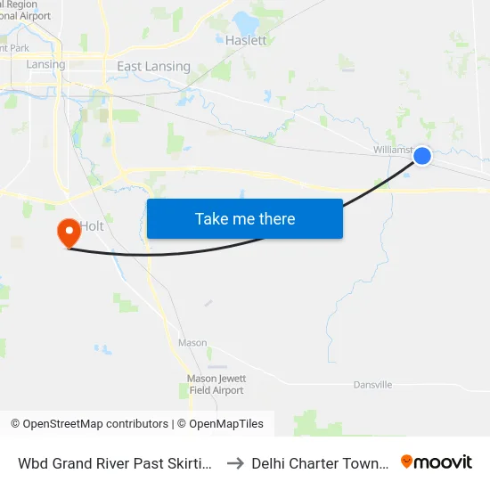 Wbd Grand River Past Skirting Av to Delhi Charter Township map