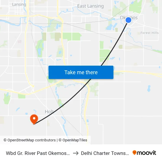 Wbd Gr. River Past Okemos Rd to Delhi Charter Township map