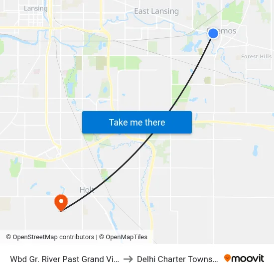 Wbd Gr. River Past Grand View to Delhi Charter Township map