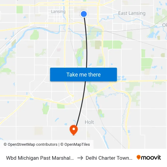 Wbd Michigan Past Marshall Ave to Delhi Charter Township map