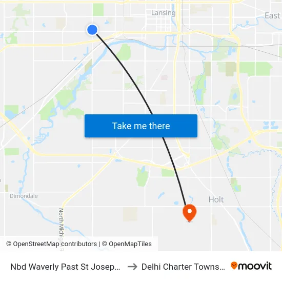 Nbd Waverly Past St Joseph St to Delhi Charter Township map