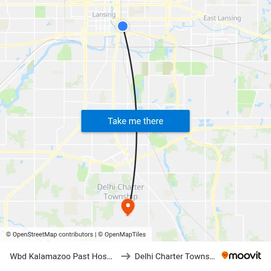 Wbd Kalamazoo Past Hosmer to Delhi Charter Township map