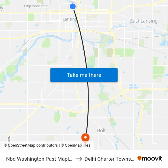 Nbd Washington Past Maple St to Delhi Charter Township map
