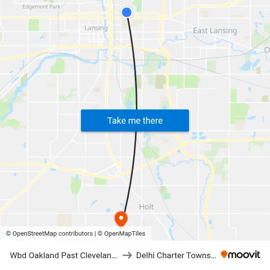 Wbd Oakland Past Cleveland St to Delhi Charter Township map