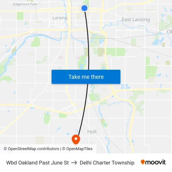 Wbd Oakland Past June St to Delhi Charter Township map