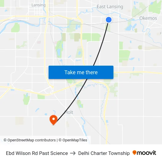 Ebd Wilson Rd Past Science to Delhi Charter Township map