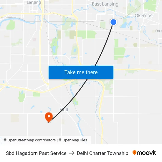 Sbd Hagadorn Past Service to Delhi Charter Township map