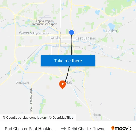 Sbd Chester Past Hopkins Ave to Delhi Charter Township map