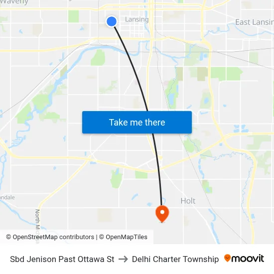 Sbd Jenison Past Ottawa St to Delhi Charter Township map