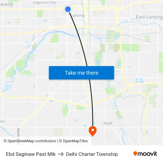 Ebd Saginaw Past Mlk to Delhi Charter Township map