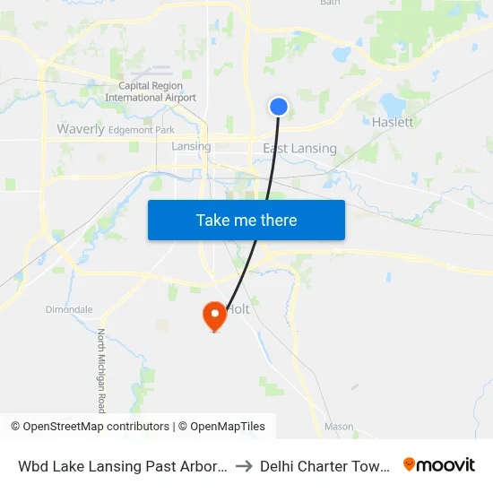 Wbd Lake Lansing Past Arbor Glenn to Delhi Charter Township map