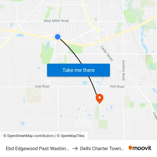 Ebd Edgewood Past Washington to Delhi Charter Township map