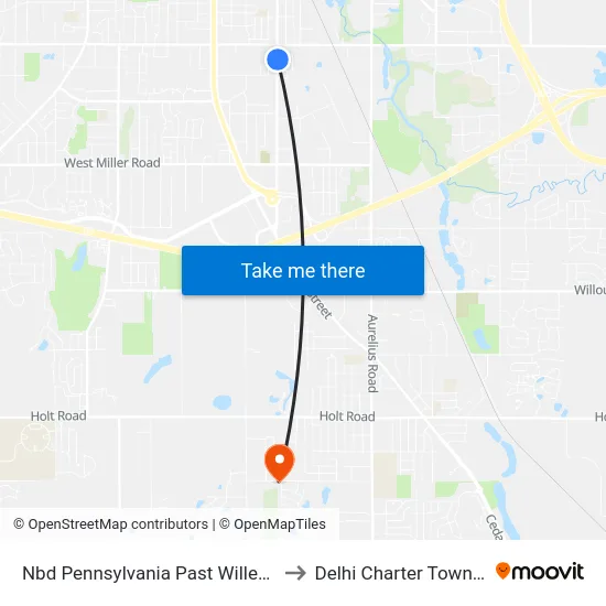 Nbd Pennsylvania Past Willema St to Delhi Charter Township map