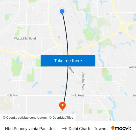 Nbd Pennsylvania Past Jolly Rd to Delhi Charter Township map