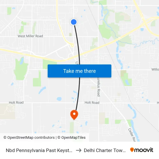 Nbd Pennsylvania Past Keystone Av to Delhi Charter Township map