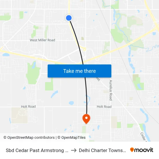 Sbd Cedar Past  Armstrong Rd to Delhi Charter Township map