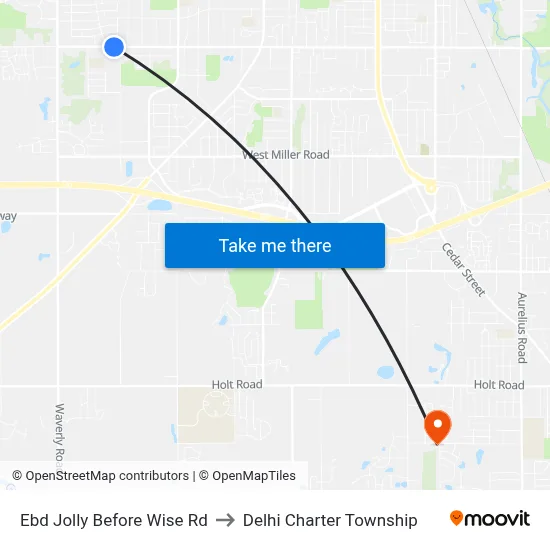 Ebd Jolly Before Wise Rd to Delhi Charter Township map