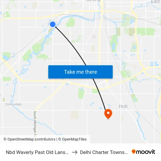 Nbd Waverly Past Old Lansing to Delhi Charter Township map