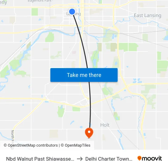Nbd Walnut Past Shiawassee St to Delhi Charter Township map