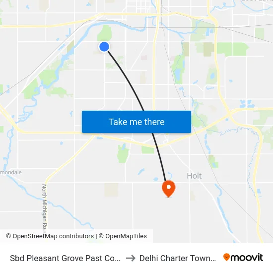 Sbd Pleasant Grove Past Cooper to Delhi Charter Township map