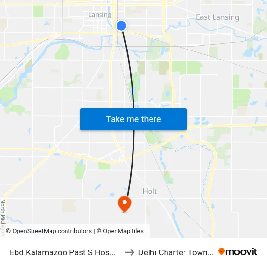 Ebd Kalamazoo Past S Hosmer St to Delhi Charter Township map