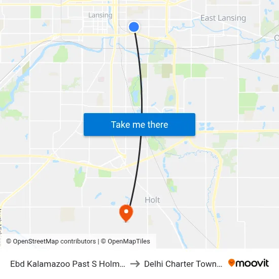 Ebd Kalamazoo Past S Holmes St to Delhi Charter Township map