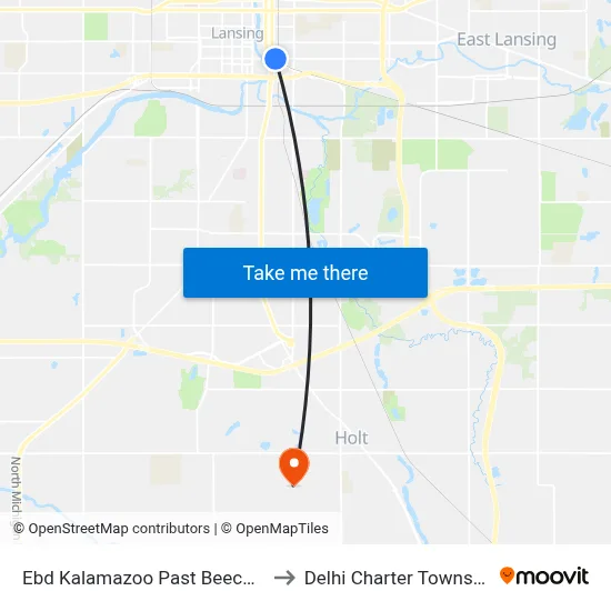 Ebd Kalamazoo Past Beech St to Delhi Charter Township map