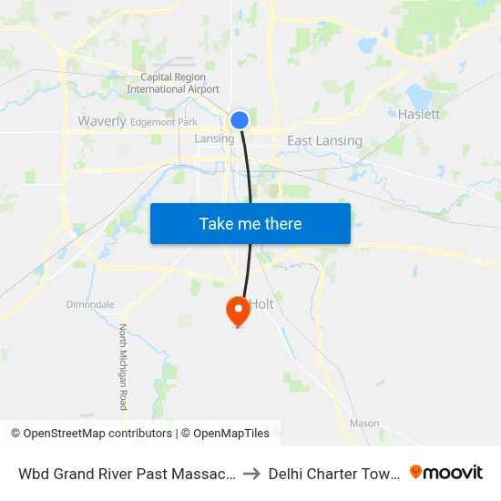 Wbd Grand River Past Massachusetts to Delhi Charter Township map