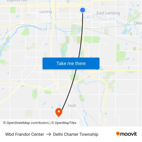 Wbd Frandor Center to Delhi Charter Township map
