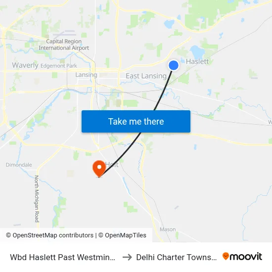 Wbd Haslett Past Westminster to Delhi Charter Township map