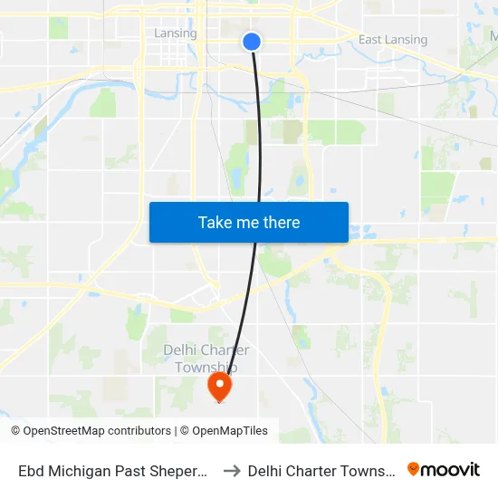 Ebd Michigan Past Sheperd St to Delhi Charter Township map