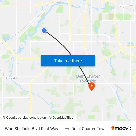 Wbd Sheffield Blvd Past Waverly Rd to Delhi Charter Township map