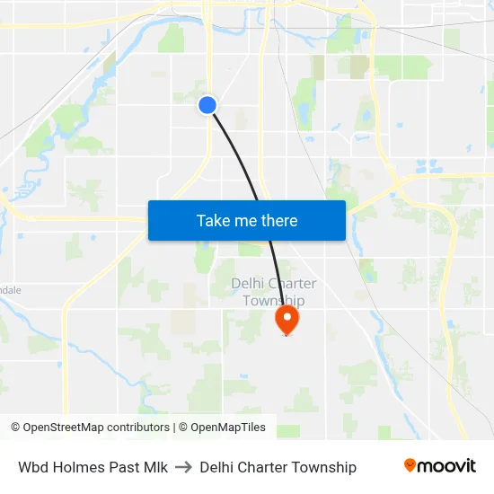 Wbd Holmes Past Mlk to Delhi Charter Township map