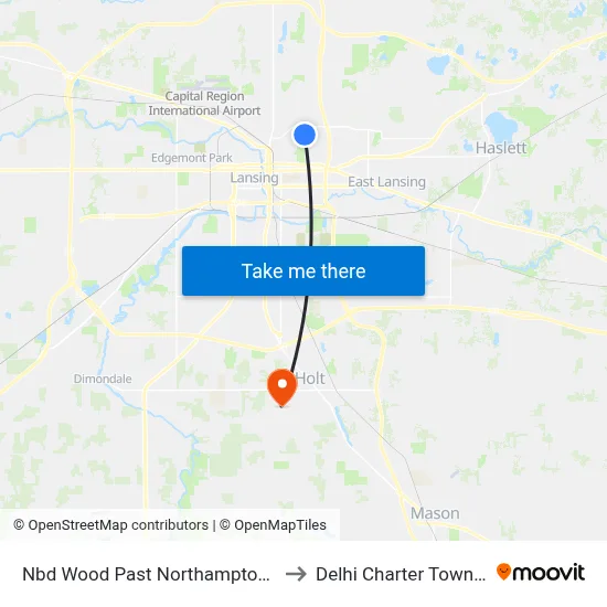 Nbd Wood Past Northampton Way to Delhi Charter Township map