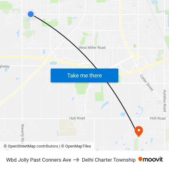 Wbd Jolly Past Conners Ave to Delhi Charter Township map