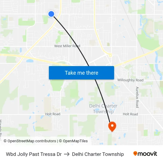Wbd Jolly Past Tressa Dr to Delhi Charter Township map