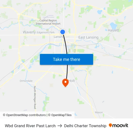 Wbd Grand River Past Larch to Delhi Charter Township map