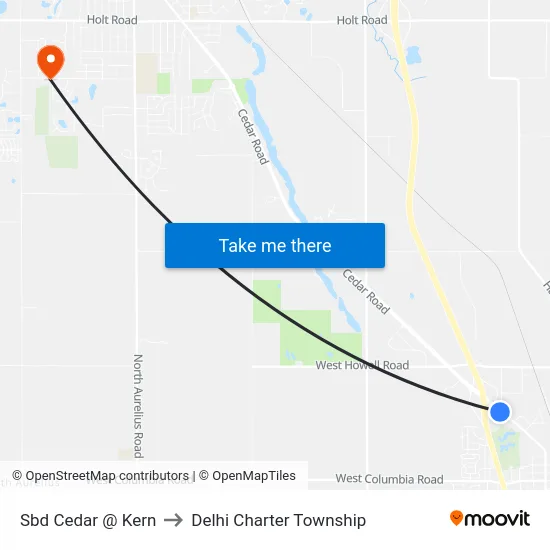 Sbd Cedar @ Kern to Delhi Charter Township map