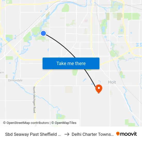 Sbd Seaway Past Sheffield Blvd to Delhi Charter Township map