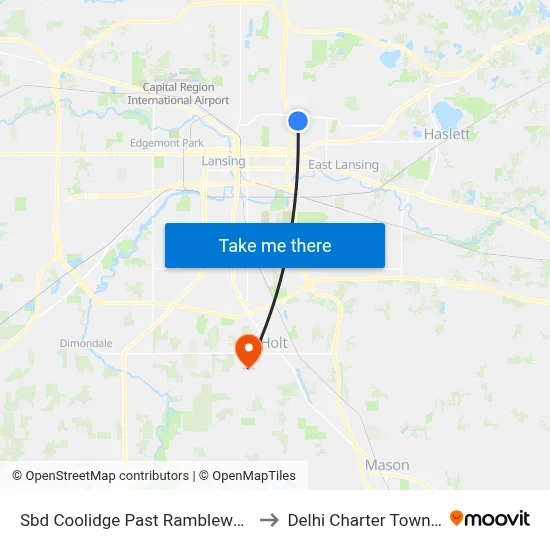 Sbd Coolidge Past Ramblewood Dr to Delhi Charter Township map