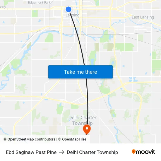 Ebd Saginaw Past Pine to Delhi Charter Township map