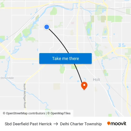 Sbd Deerfield Past Herrick to Delhi Charter Township map