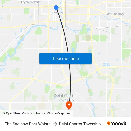 Ebd Saginaw Past Walnut to Delhi Charter Township map