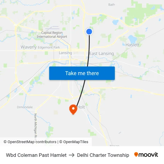 Wbd Coleman Past Hamlet to Delhi Charter Township map