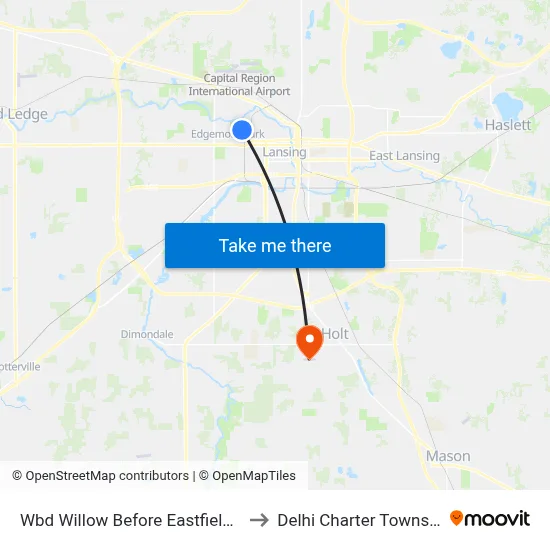 Wbd Willow Before Eastfield Rd to Delhi Charter Township map